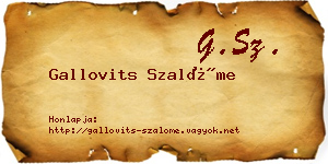 Gallovits Szalóme névjegykártya
